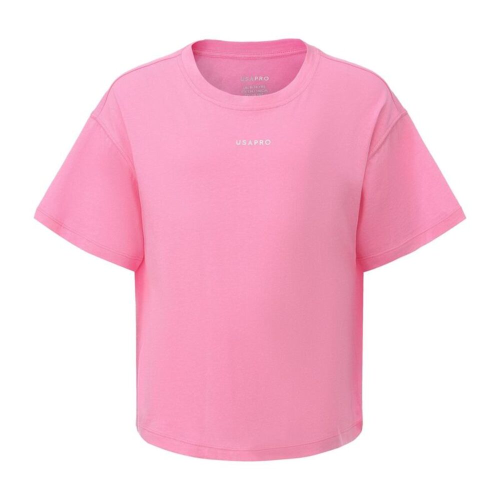 USA Pro Childrens/Kids Logo Boxy T-Shirt / Pink